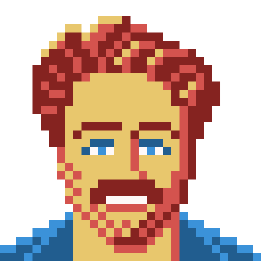 A small resolution pixel art self portrait I made.