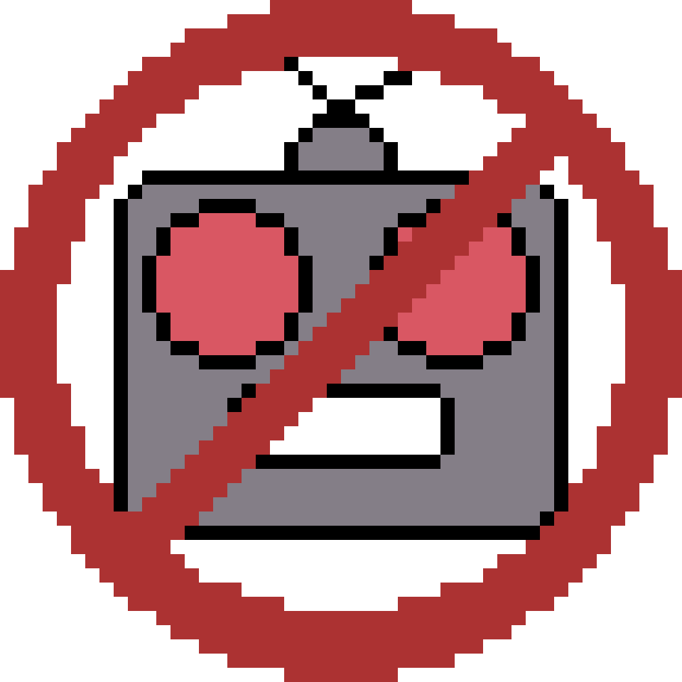 A no robots sign very similar to a no smoking sign